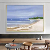 Hand Painted Coastal scenery Seascape Modern Style Oil Painting Canvas Painting As