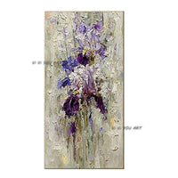 Hand Painted Abstract Wall Art Modern Minimalist Flowers Canvas For Living