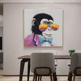 Hand Painted Oil Painting Wall Canvas Modern Personality Cartoon Gorilla Abstract Artwork Room Decor