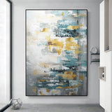 Painting Hand Painted Modern Light Color Block Oil Painting Abstract Canvas