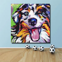 size Hand Painted Oil Painting Street Art Dog Abstract Wall Paintingative Room