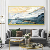 Hand Painted Oil Painting Modern Gold Foil Landscape Abstract Canvas