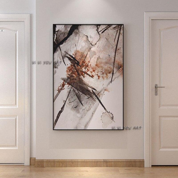 Hand Painted Oil Abstract Painting Modern Minimalist Bright Colorful On Canvas Office s