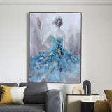 Hand Painted Canvas Abstract Dance Girls Art Painting Cute Decor Modern Painting For Wall