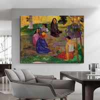 Paul Gauguin Hand Painted Oil Painting Small Talk Abstract Landscape People Classic Retro Wall Art Decor