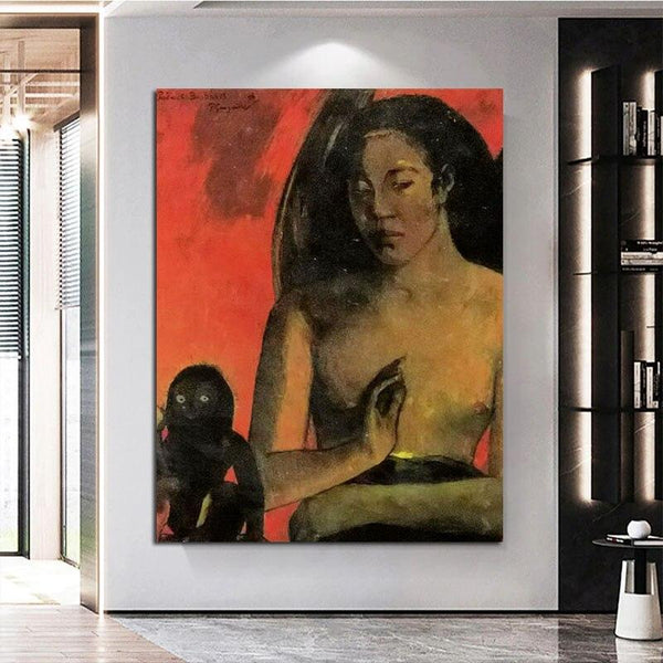 Paul Gauguin Hand Painted Oil Painting Wild Poem Figure Retro Abstract Wall Art Aisle Decoration