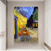 Hand Painted Famous Van Gogh Cafe Terrace At Night Oil Painting on Canvas