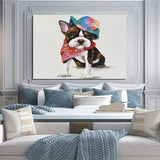 Hand Painted Oil Painting Cute Animal Dog Abstract Canvas Paintings Decorations