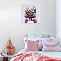 Hand-Painted Hand Painted Oil Painting Modern Cute Animal Dog Abstracts Children's Room