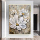 Hand Painted Retro Oil Painting Classic Flower Abstract Wall Canvas Modern Artwork Room Decor