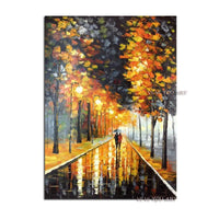 Abstract oil painting on canvas Hand Painted Modern abstract painting Knife Street landscape Home Wall el decor (hand painted)