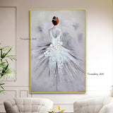 Hand Painted Oil Paintings Dancing Woman Painting Classical Dancer Canvass Modern Room Decoration