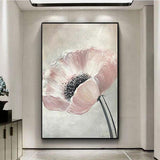 Hand Painted Paintings Wall Art Oil Paintings Pink Abstract Canvas Flowers Modern