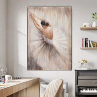 Hand Painted Modern Ballet Dancer Knife Oil Painting On Canvas Abstract Wall Art For Wedding