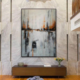 Modern Hand Painted Abstract Oil Painting Decor Contemporary Original Canvas Art Vertical Mural