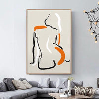Fashion Line Nude Girl Hand Painted Oil Painting Graffiti Abstract Wall Art Modern As