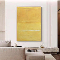 Modern Artwork Abstract Light Yellow Oil Painting Hand Painted Canvas Wall Decor Art