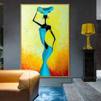 Hand Painted Classical European Oil Woman Canvas Painting Wall Abstract Landscape