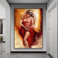 Hand Painted Beautiful Portrait Painting Spanish Girl Modern Canvas Painting Modern Art