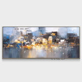 Hand Painted Abstract City Building Landscape Minimalist Modern On Canvas Decorative