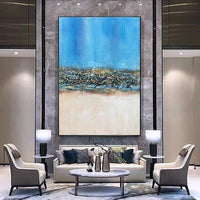 Blue Abstract Canvas Hand Painted Modern Art oil paintingss For Home Bedroom