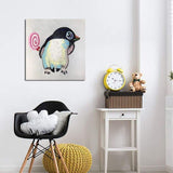 Cute Cartoon Penguin Hand Painted Oil Painting Modern Animal As