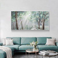 Green Landscape Art Hand Painted Modern Abstract Oil Painting On Canvas Wall Art As