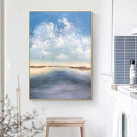 Textured Sea Landscape Hand Painted Modern Abstract Oil Painting on Canvas