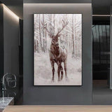 Hot Selling Animal Wall Canvas Artwork Children Room Wall Decor Abstract Deer Head Oil Painting Wall Art Unframed