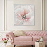 Pink Flowers Modern Hand Painted Oil Painting Decor Painting Backdrop Mural Painting Entrance Hallway