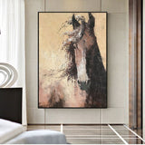 Hand Painted Abstract Horse Oil Painting on Canvas Animals Decor