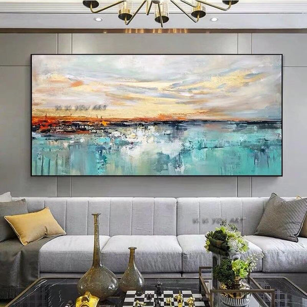 Artwork Hand Painted Of Abstract Landscape Wall Art On Canvas