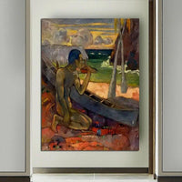 Hand Painted Oil Painting Paul Gauguin The Poor Fisherman Figure Landscape Abstract Retro