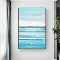 Blue Abstract Sea Landscape Hand Painted Oil Painting On The Canvas Posters Wall Art