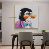 Hand Painted Animal Canvas Gorilla With Glasses Canvas Art painting Decorative Painting