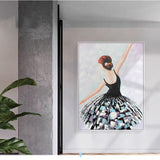 Abstract Oil Painting Hand Painted Beautiful Dancer Girl Posters On Canvas Wall Art