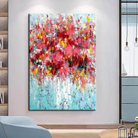 Hand Painted Oil Painting Canvas Abstract Oil Painting Modern Colorful Canvas Decorative Flower Rose Painting