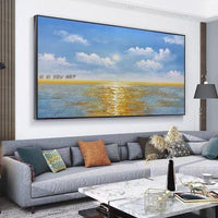 Hand Painted Abstract Wall Art Modern Seascape Modern On Canvas Decor Office