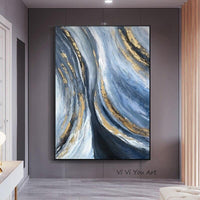 Modern Abstract Hand Painted Painting Art Taupe gold foil Contemporary Design Canvas painting