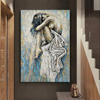 Hand Painted Naked Girl Oil Painting Retro Classic People Abstract Canvas Modern Room Decors