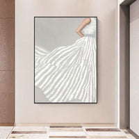 Home Canvas Hand Painted Oil Painting Modern Beautiful Lady Abstract Minimalist Girl