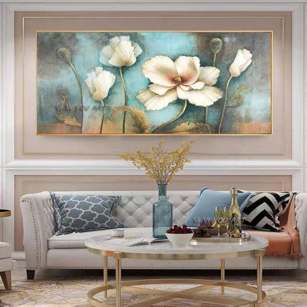 High quality Hand Painted Flower Art On Canvas Wall Art Decoration