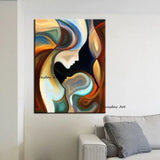 Hand Painted Oil Painting Modern Figures Abstract on Canvas Wall Art