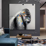 Hand Painted Abstract Wall Art Modern Monkey Modern On Canvas Decor Office
