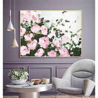 Pink Flowers Abstract Hand Painted Oil Painting On Canvasative Modern