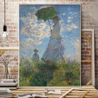 Hand Painted Woman With A Parasol Canvas Art Paintings By Claude Monet Impressionist Wall Art Canvas For Home Wall Decor