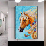 Hand Painted Elegant Horse on Canvas Modern Abstract Animal Animal Oil Painting Decor