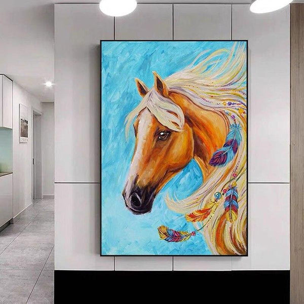 Hand Painted Elegant Horse on Canvas Modern Abstract Animal Animal Oil Paintings Decor