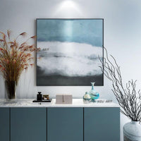 Modern Blue Sky Snow Scene Hand Painted Oil Abstract Painting Wall Art On Canvas Office Decorations