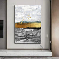 New Hand Painted Oil Paintings Abstract Modern Reconstruction Gold Foil Decoration Art Canvass